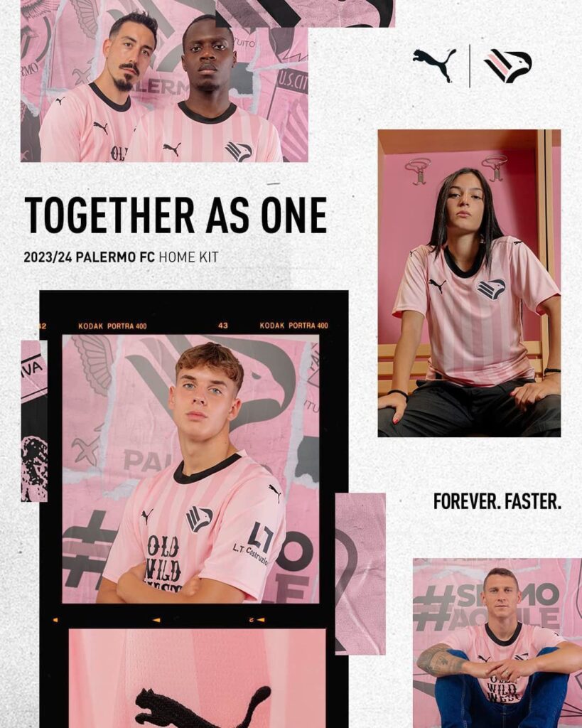 Jersey Puma Home Palermo FC 23/24 rosa y negro